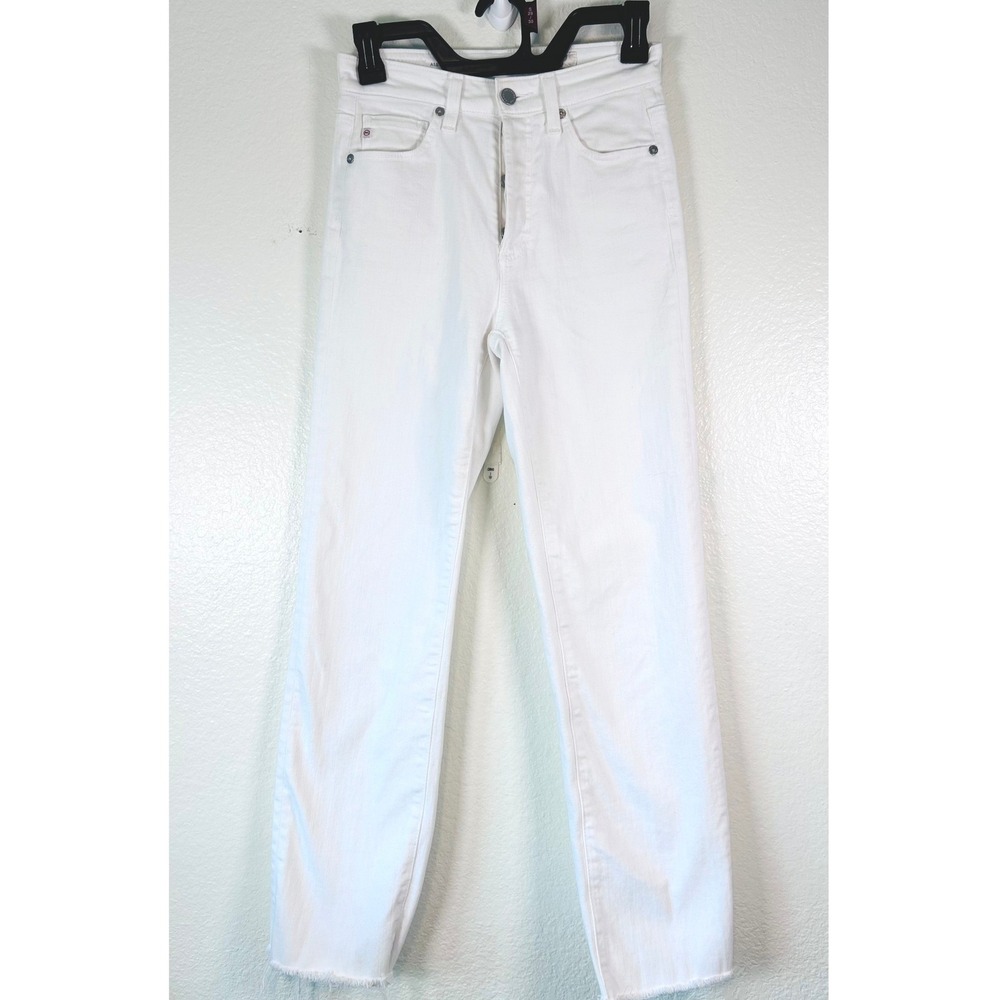 AG Adriano Goldschmied Alexxis Crop High Rise Vintage Straight White Jeans 24R